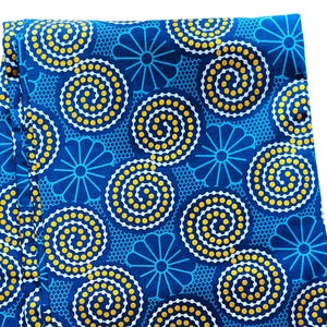 Super Nice 100% cotton, Wax fabric by 1/2 yard (45 cm), Ankara wax, Ankara fabric, Wax fabrics, African print fabric with gold sequins, blue color