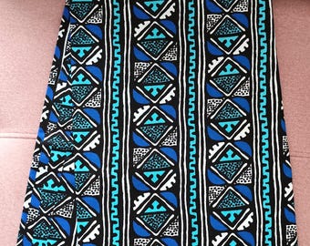 Wax print coupon 45 cm x 115 cm, 100% cotton bogolan, African fabric, Ankara wax, Ankara fabric, African print, blue bogolan print