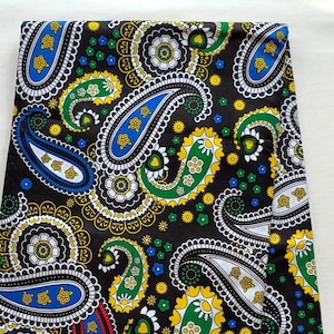 Wax fabric by 1/2 yard, 100% cotton wax coupon, wax fabric, ankara wax, ankara fabric, wax fabric, African paisley print fabric, paisley