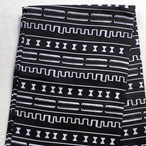Bogolan wax coupon by 45 cm, ankara wax 100% cotton, ankara fabric, wax fabric, wax fabrics, black and white bogolan African print