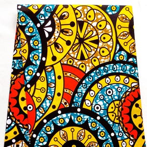 100% cotton wax coupon, Wax fabric, Ankara wax, Ankara fabric, Wax fabric by 1/2 yard, Wax fabrics, African loincloth multicolored discs