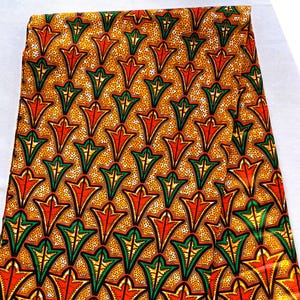 Wax coupon/ wax fabric/ ankara wax 100% cotton/ wax fabric by 1/2 yard (45 x 115 cm)/ wax fabrics/ African loincloth/ graphic pattern/ orange background