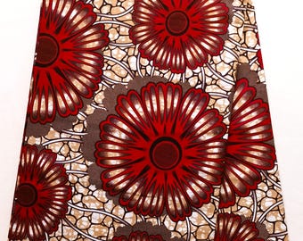 100% cotton wax coupon, wax fabric by 1/2 yard (45 cm), ankara wax, ankara fabric, wax fabrics, african loincloth burgundy, peach, disc pattern