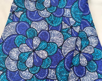 Wax coupon 100% cotton, wax fabric by 1/2 yard (45 cm), ankara wax, ankara fabric, wax fabrics, blue African pagne, graphic pattern