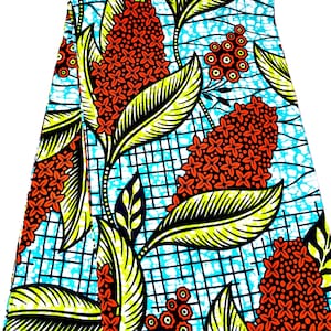 100% cotton wax coupon, wax fabric by 1/2 yard (45 cm), ankara wax, ankara fabric, wax fabrics, African pagne/ flower pattern, orange color