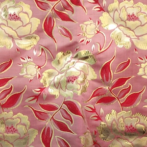 Luxury floral brocade fabric in old pink and gold, brocade for your creative hobbies, clothing fabric, interior decoration, sold by 3 meters