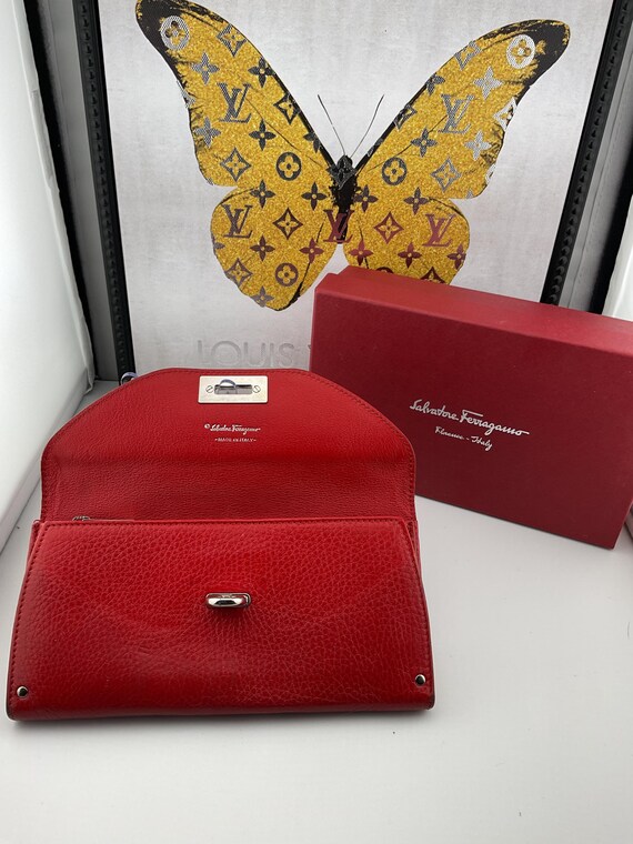 Red Gancini Salvatore Ferragamo Long Wallet - Etsy display picture 3