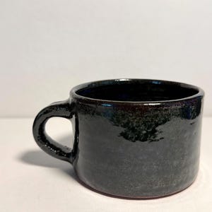 Handmade Green Ceramic Coffee Mug – Rustic Stoneware Pottery, Northern Woods Glaze (10 oz)