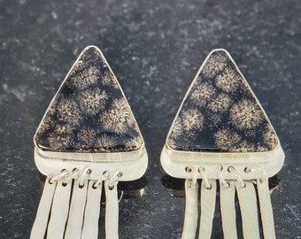 Snowflake Obsidian Earrings