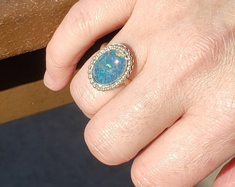Opal Triplet Ring Size 6 3/4