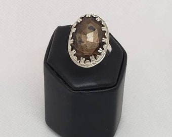 Tourmaline Chocolate Faceted Size 7 Ring