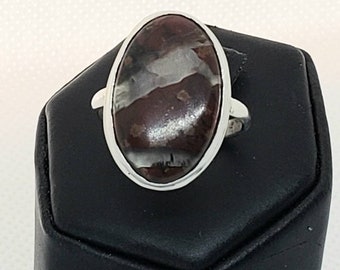 Poppy Jasper Oval Size 7 1/2 Ring