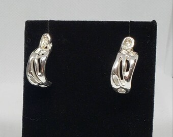 Vintage Double Grapevine Sterling Hoops