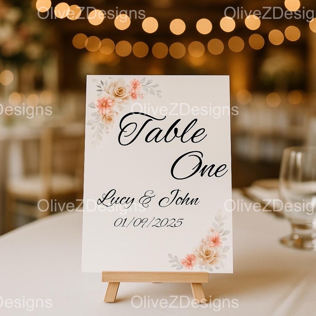 Vip Wedding Table Card Editable Floral Wedding Table Card |canva Template | 4x6 & 5x7 Sizes ...