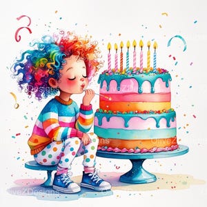Ensemble lunatique de cliparts garçon et fille, idéal pour les créations d'anniversaire et les projets d'artisanat en papier, clipart garçon original, aquarelle imprimable, journal indésirable