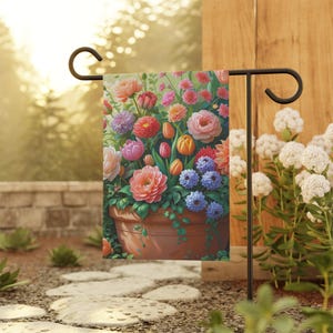 Colorful Floral Garden Flag | Perfect for Home Decor, Spring Celebrations, Outdoor Events, Seasonal Display, Gardening Gifts