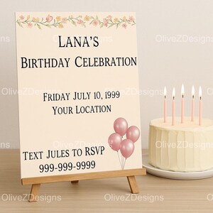 Classic Birthday Invitations | Editable Canva Template | 5x7 Size | Instant Download | Celebration