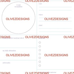 Manifestation Planner Template: Daily Mindset Journal (Canva Editable, Digital Download)
