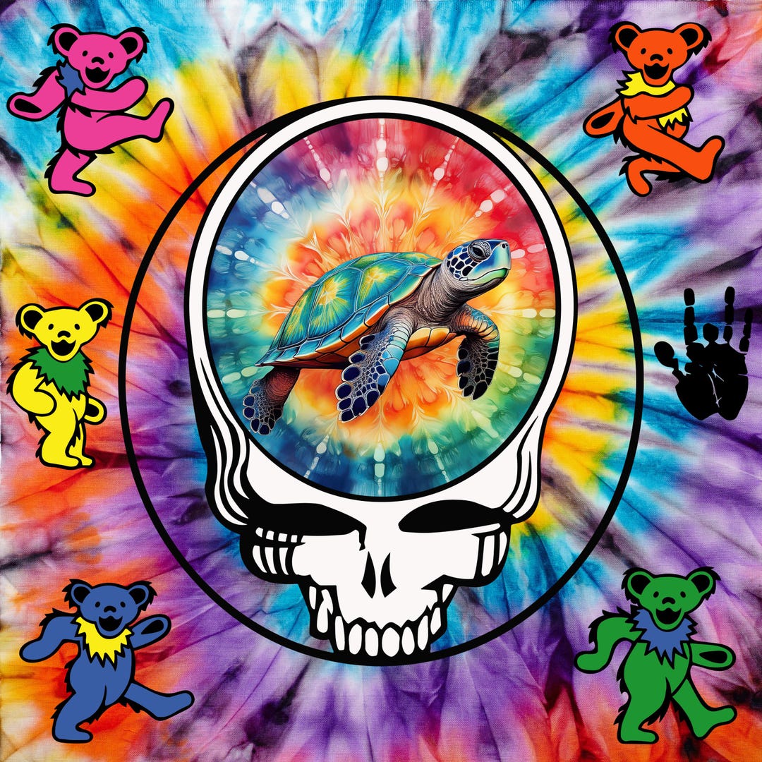 Dead Moda Moda Turtle Tie-dye Turtle Skull Mug – Grateful Dead 20oz Skinny Cup - Etsy