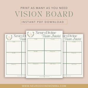 Visionsboard | Druckbarer Tor-Planer für christliche christliche abweichende Mütter | Träume, bete, manifestiere | Vertrauensbasiert
