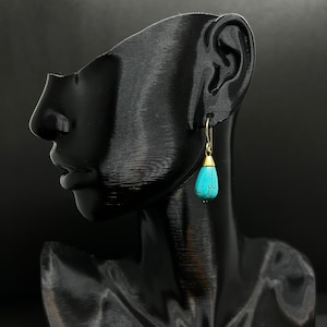 Boho Türkis Stein Ohrringe | Handgemachter leichter ethnischer baumelnder Schmuck | Festival Style Ohrringe | Lebendiges Geschenk für Frauen