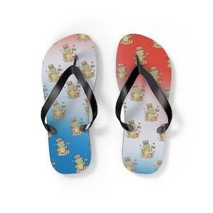 Cute Patterned Flip Flops for Summer Fun, Beach Footwear, Casual Outdoor Sandals, Vacation Essentials, Gift for Her