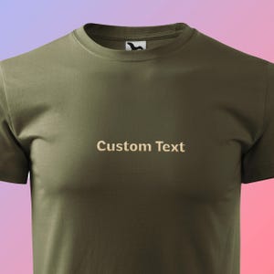 Camiseta con texto bordado personalizado, camiseta personalizada, camiseta bordada personalizada, crea la tuya, camiseta para regalar ocasionalmente, camiseta suave 100 % algodón