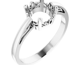 Sterling Silver or 14k Gold Solitaire Ring, Round, Choose your setting size.