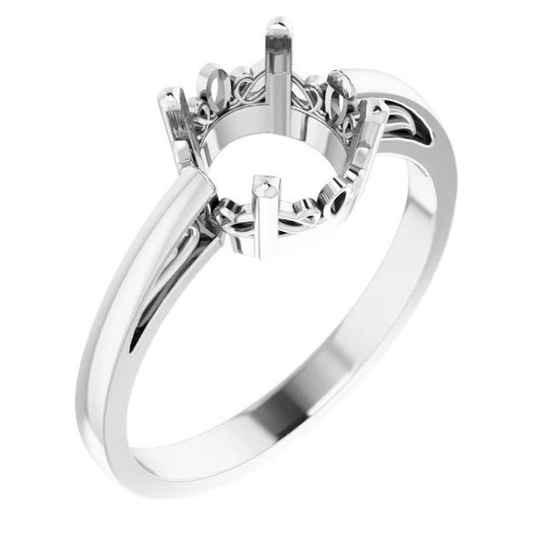 Sterling Silver or 14k Gold Solitaire Ring, Round, Choose your setting size.