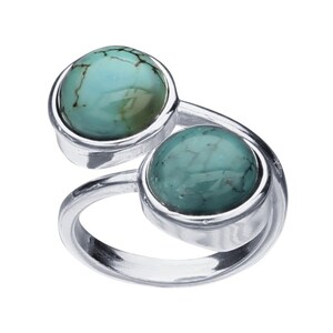 Sterling Silver or Gold Bypass Ring with Round Cabochon Mountings image 3