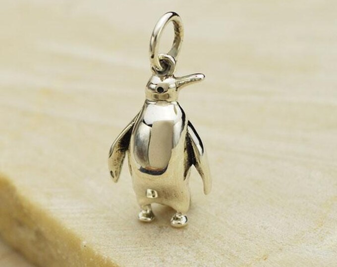 Sterling Silver Penguin Charm 20x9mm