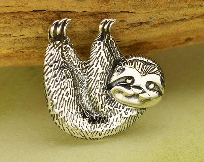 Sterling Silver Sloth Charm 15x15mm