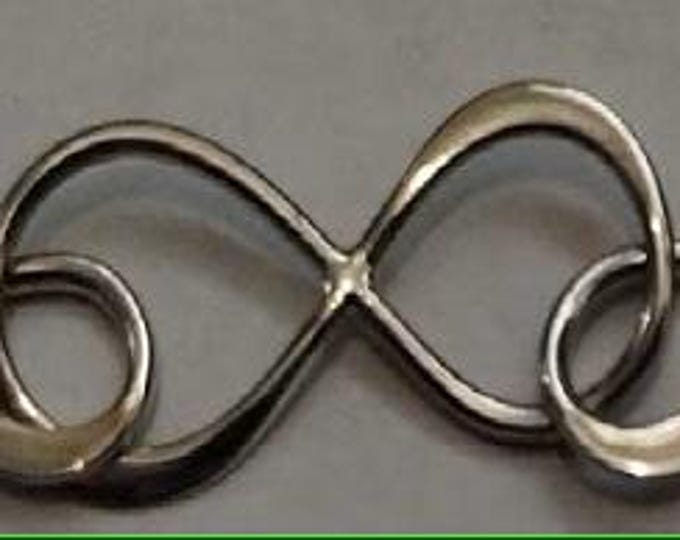 Sterling Silver Infinity Necklace or Bracelet Center 38x9mm