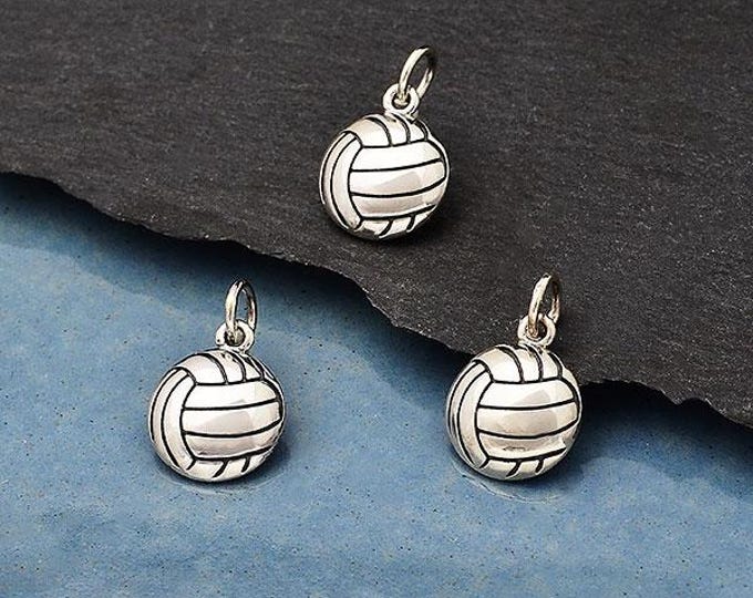 Sterling Silver Volleyball Charm 16x10mmSterling Silver Triceratops Dinosaur Charm 17x24mm