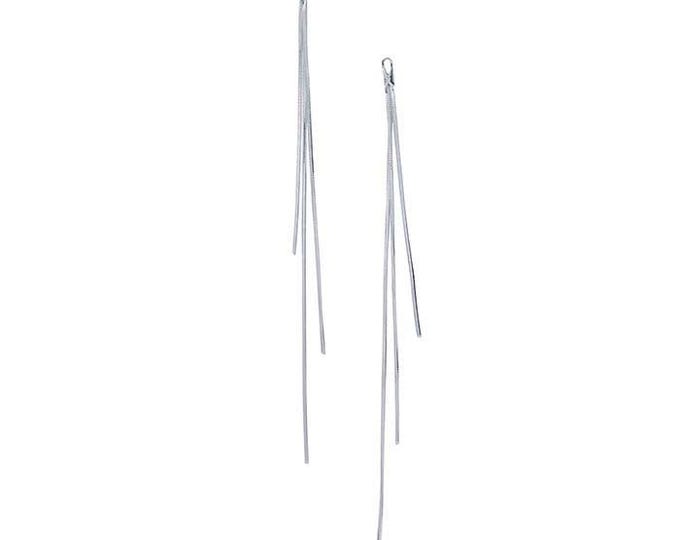 Sterling Silver 3-Strand Snake Chain Dangle Component, sold in pairs
