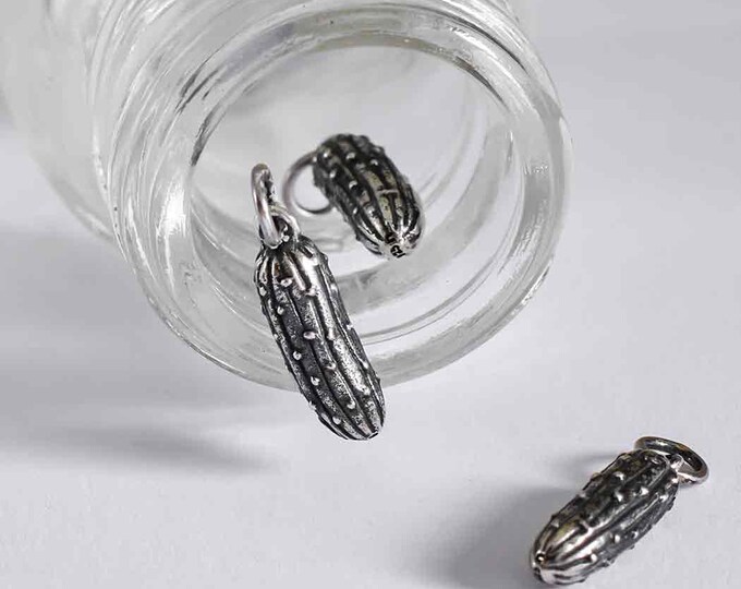 Sterling Silver Pickle Charm 19x5mm