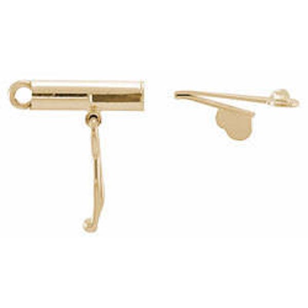 Barrel Clasp,10k or 14K YG or WG , w/ Safety Snap Tab