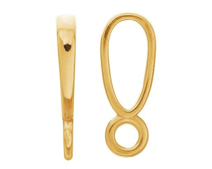 14K Yellow or White Gold Pendant Bail with Ring, choose your style