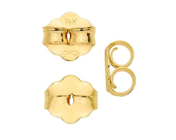 14K  Gold Friction Ear Nut Pair yellow or white gold