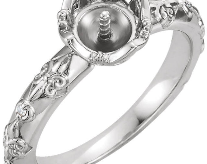 Vintage-Inspired Pearl Ring, choice of Silver or 14k Gold, unset or semi set