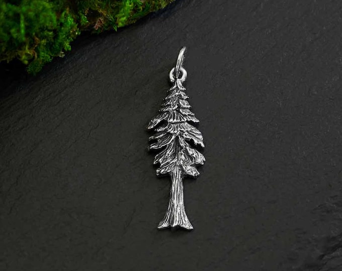 Sterling Silver Dimensional Pine Tree Pendant