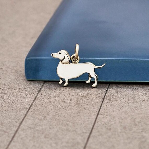 [MCM]★Dachshund Charm 14K Yellow Gold 3D Dachshund Charm Weiner Dog Pendant