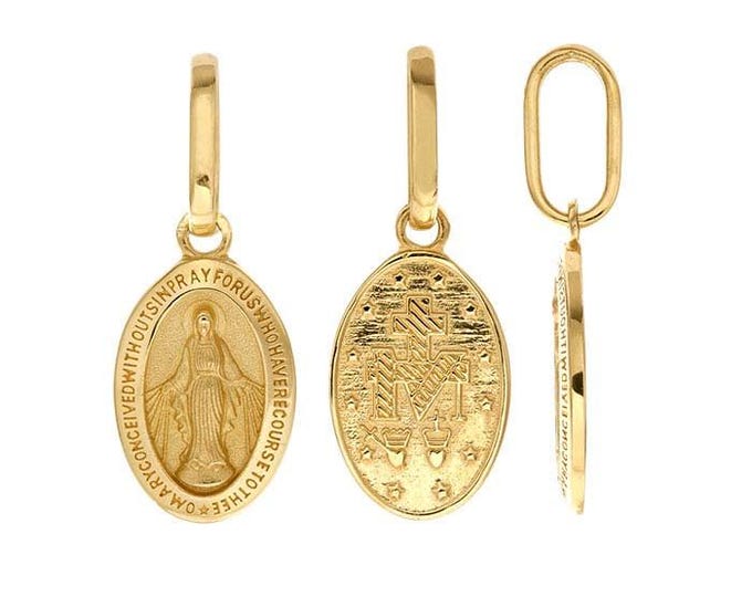 14KY Yellow Gold Miraculous Medal Pendant