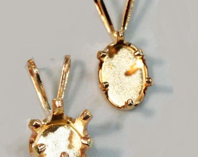 14k Gold filled snap-in pendant settings in round or oval, choose your size