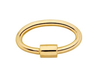 10K Yellow Gold 16.8 x 16.8 Oval or Round Carabiner Clasp