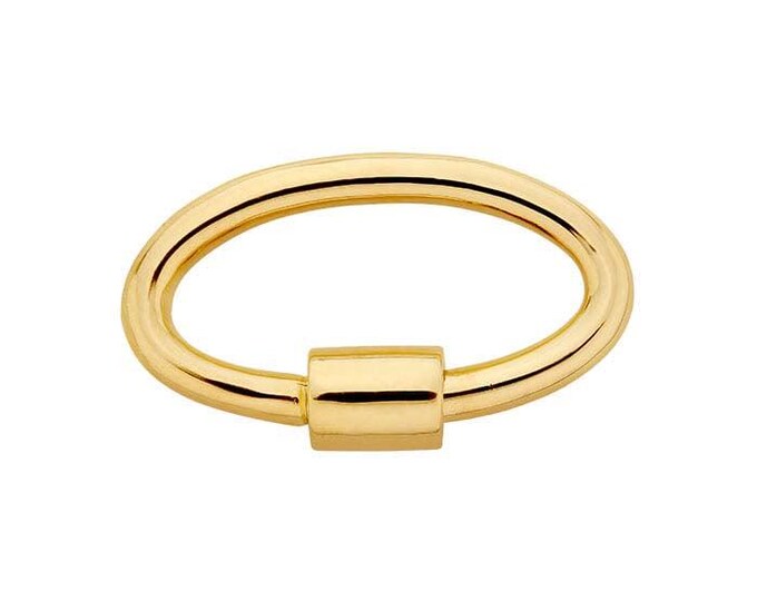 10K Yellow Gold 16.8 x 16.8 Oval or Round Carabiner Clasp