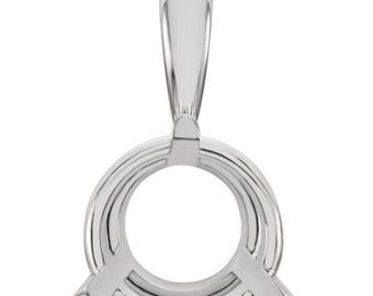 Round 3-Prong Pendant Mounting, choose your setting size and metal  14K Yellow or White