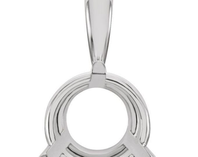 Round 3-Prong Pendant Mounting, choose your setting size and metal  14K Yellow or White