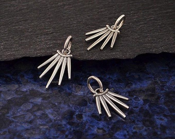 Sterling Silver Five Spike Charm 17x10mm