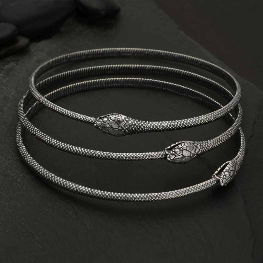 Sterling Silver Ouroboros Bangle Bracelet - Etsy